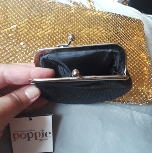 Gold colored sequins club or dinning purse W/CP - Picture 4 of 5